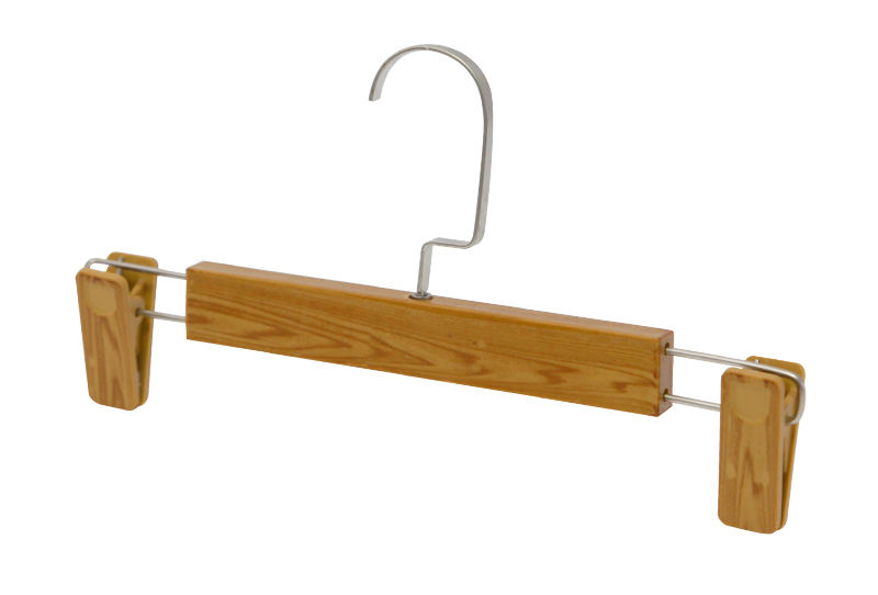 Durable and Simple Metal Hook Wooden Pants Hanger