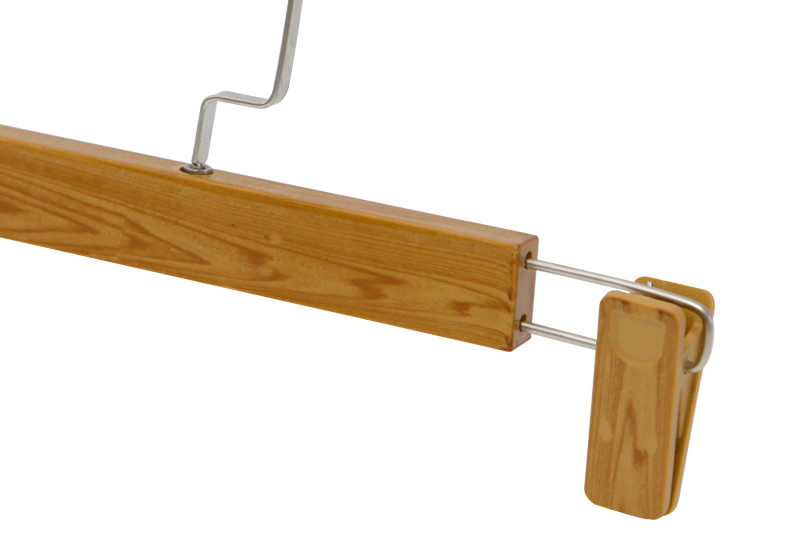 Durable and Simple Metal Hook Wooden Pants Hanger