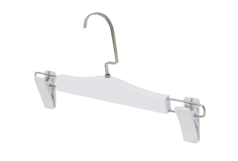 White Strong Metal Hook Plastic Pants Hanger