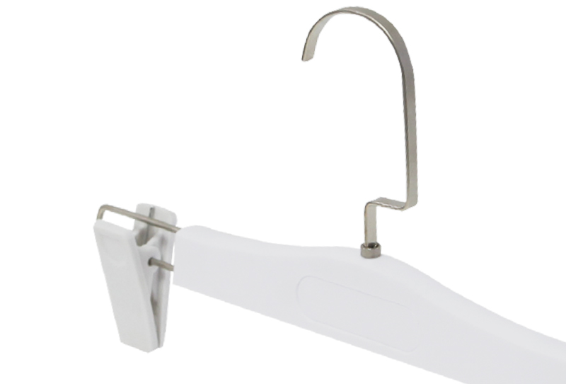 White Strong Metal Hook Plastic Pants Hanger